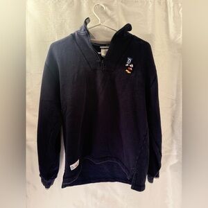 Vintage Disneyland 1/4 Zip Mock Neck Sweatshirt Unisex Small Mickey Mouse